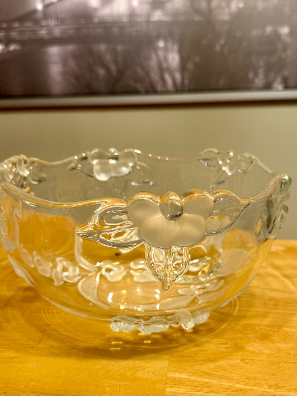 Mikasa Walther Glass W Germany Crystal 9" Serving Bowl VTG  Maria Spring Medley